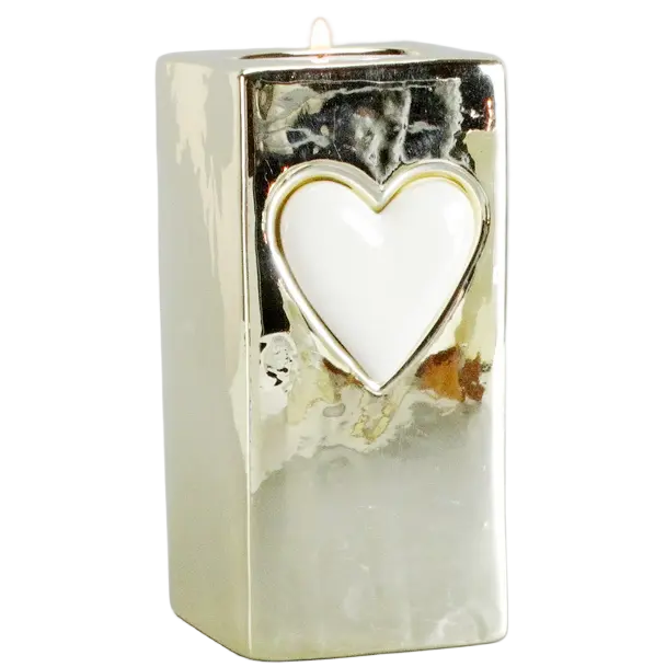 Green-Life ceramic tealight holder GF24CH120C35 with Valentine theme, designed for romantic candle collections and seasonal promotional programs.