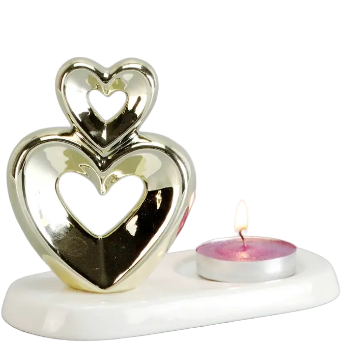 Green-Life ceramic tealight holder GF24CH122C35 with Valentine theme, designed for romantic candle collections and seasonal promotional programs.