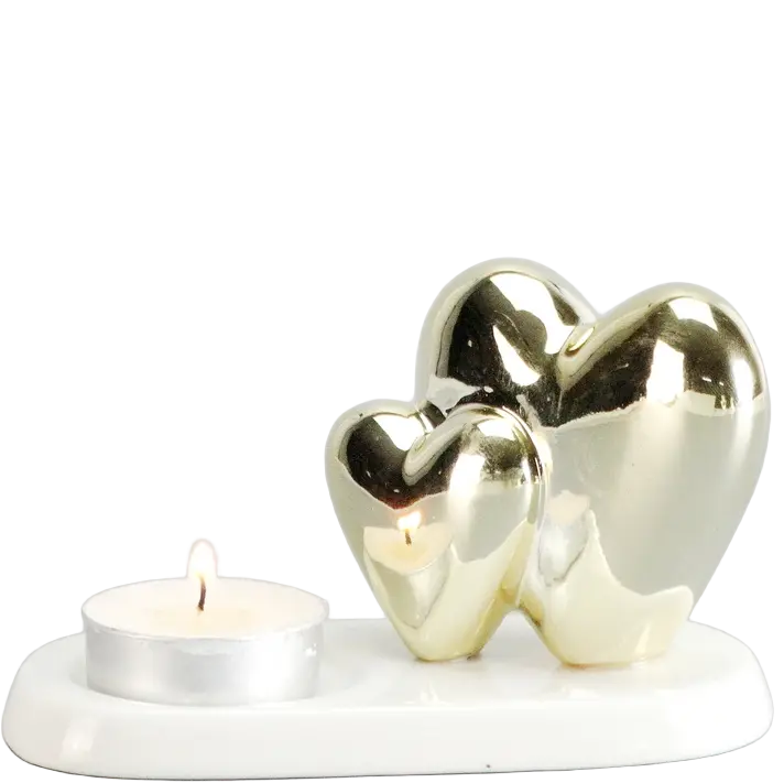 Green-Life ceramic tealight holder GF24CH123C35 with Valentine theme, designed for romantic candle collections and seasonal promotional programs.