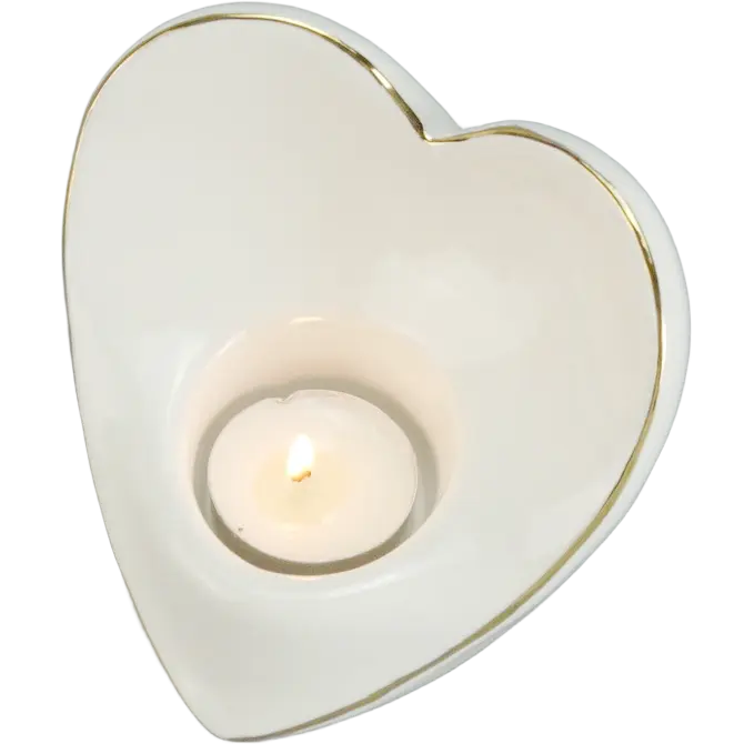 Green-Life ceramic tealight holder GF24CH235C12 with Valentine theme, designed for romantic candle collections and seasonal promotional programs.