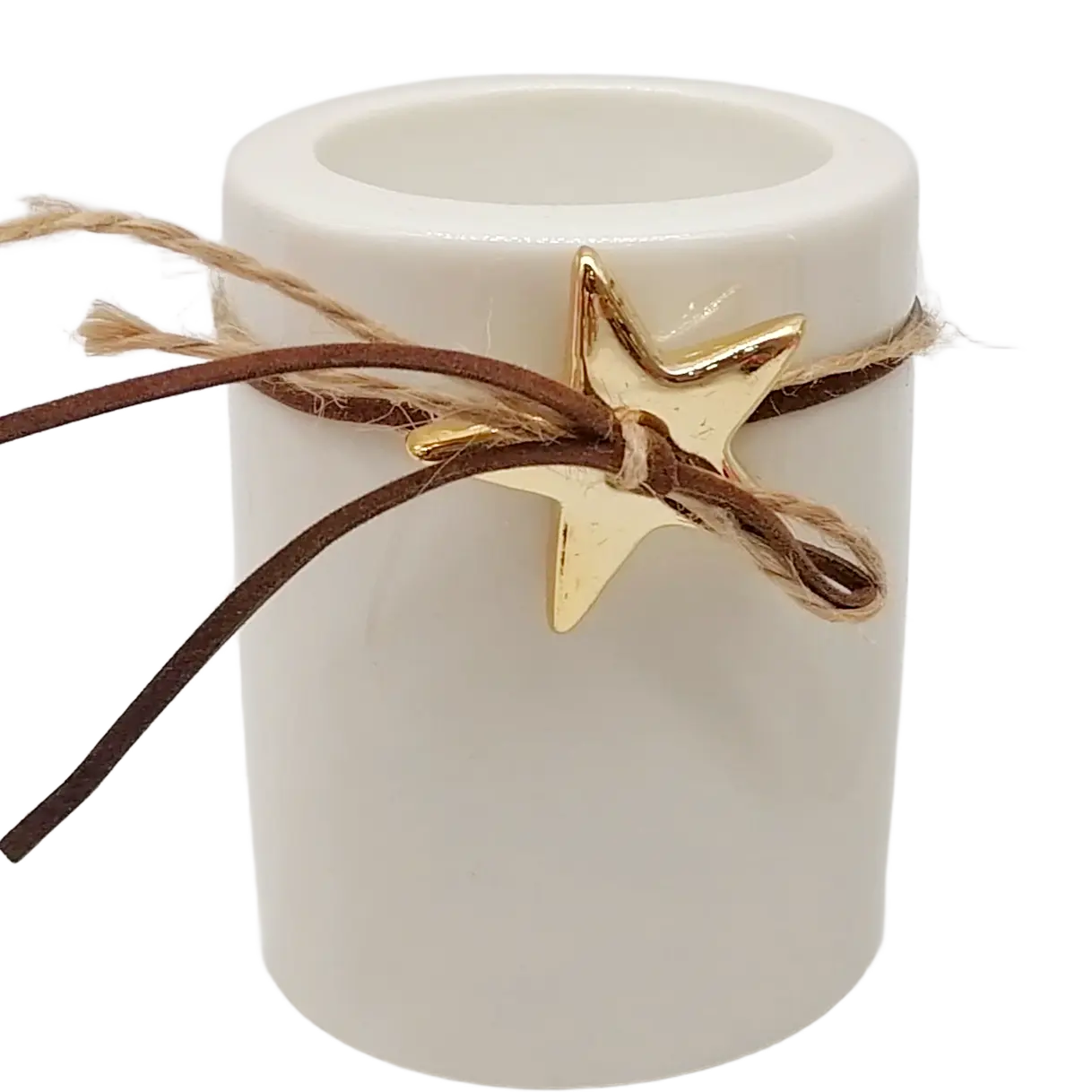 Green-Life ceramic tealight holder GF25CH870 with holiday themes, supporting fast seasonal updates and promotional candle assortments.