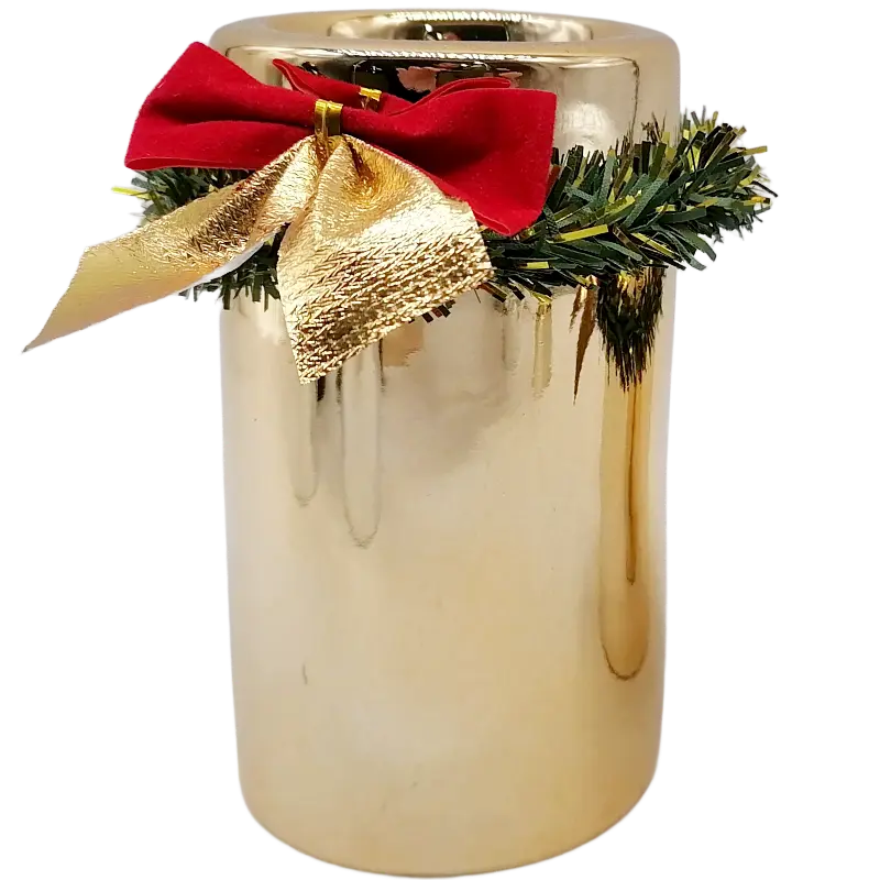 Green-Life ceramic tealight holder GF25CH871 with holiday themes, supporting fast seasonal updates and promotional candle assortments.