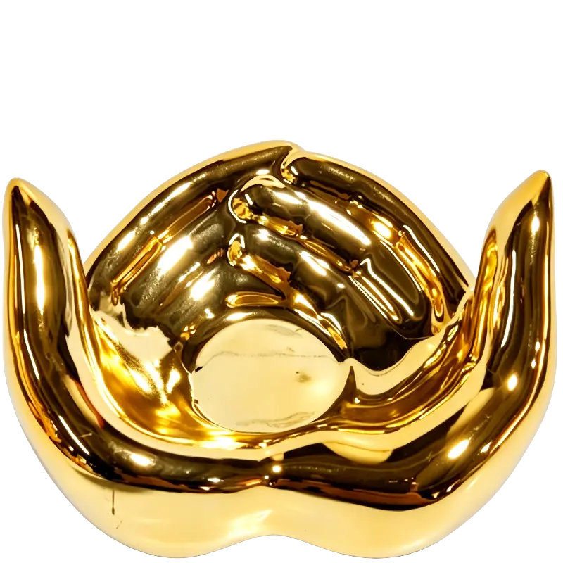 Green-Life ceramic tealight holder GF25CH886 with electroplated finish, offering metallic visual appeal for premium and giftable candle lines.