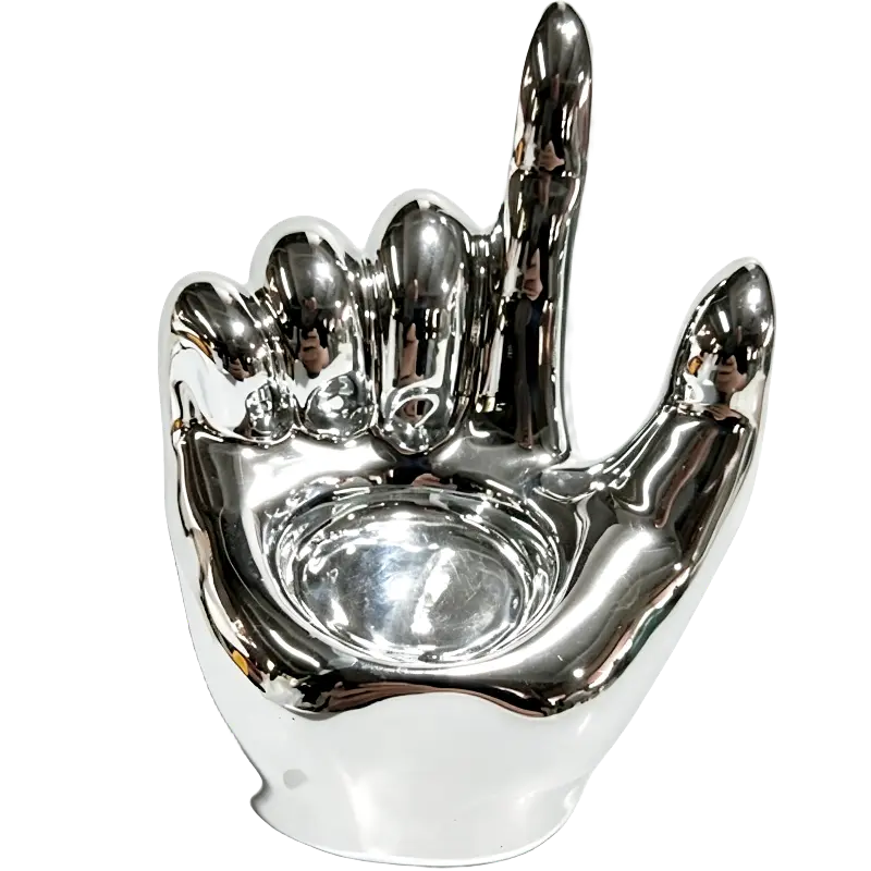 Green-Life ceramic tealight holder GF25CH887 with electroplated finish, offering metallic visual appeal for premium and giftable candle lines.