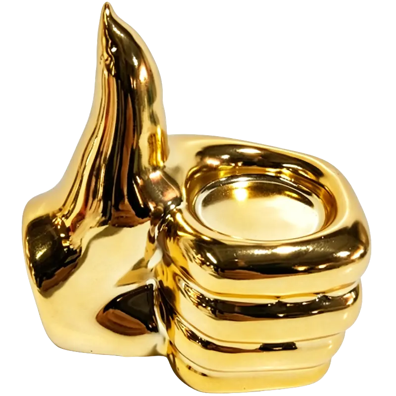 Green-Life ceramic tealight holder GF25CH888 with electroplated finish, offering metallic visual appeal for premium and giftable candle lines.