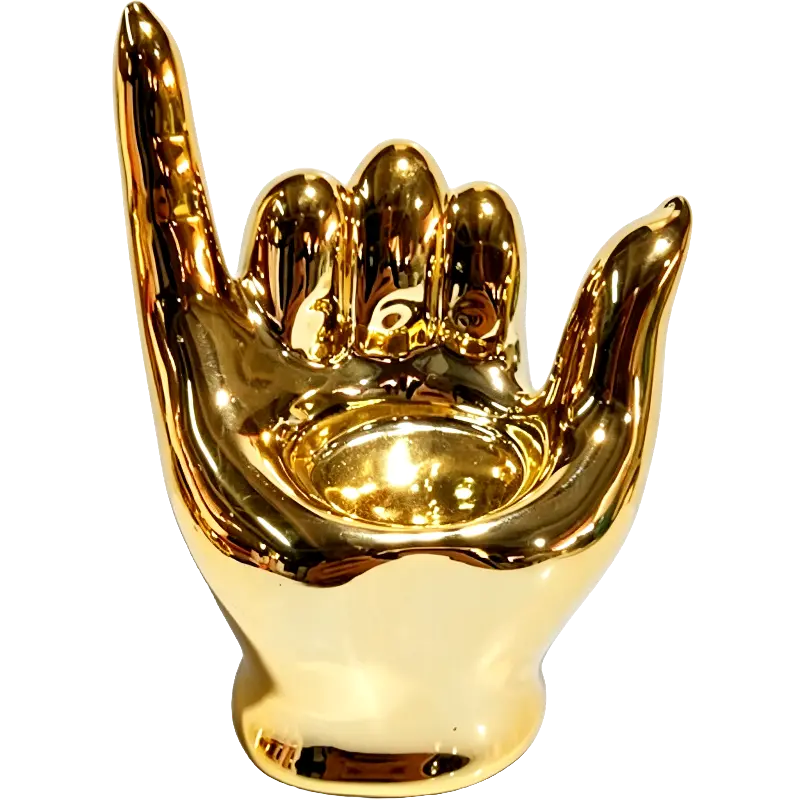 Green-Life ceramic tealight holder GF25CH890 with electroplated finish, offering metallic visual appeal for premium and giftable candle lines.