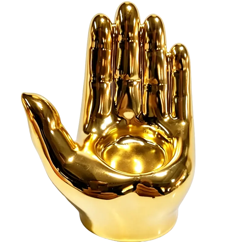 Green-Life ceramic tealight holder GF25CH894 with electroplated finish, offering metallic visual appeal for premium and giftable candle lines.