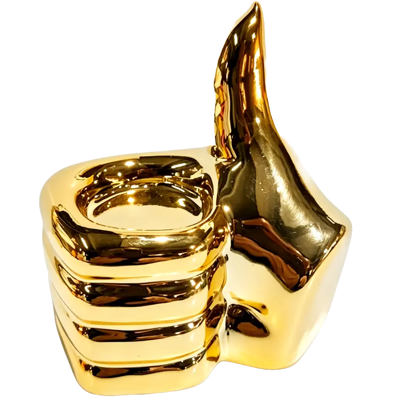 Green-Life ceramic tealight holder GF25CH895 with electroplated finish, offering metallic visual appeal for premium and giftable candle lines.