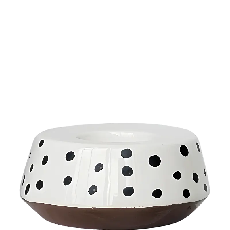 Green-Life handpainted ceramic tealight holder GF25CH929 designed for craft-focused collections and small-batch private label programs.