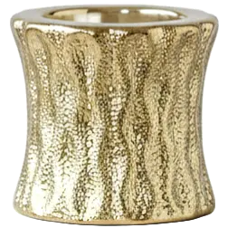 Green-Life ceramic tealight holder GF62251 with electroplated finish, offering metallic visual appeal for premium and giftable candle lines.
