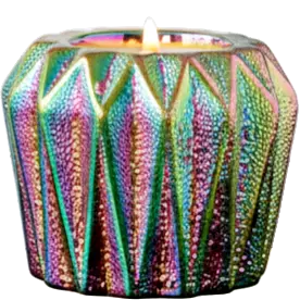 Green-Life ceramic tealight holder GF62253 with electroplated finish, offering metallic visual appeal for premium and giftable candle lines.