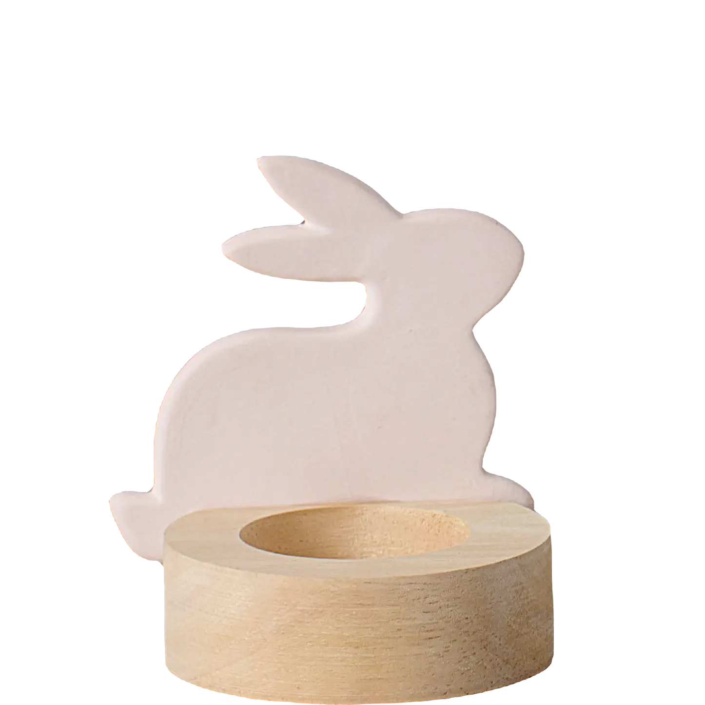 Green-Life ceramic tealight holder GF684A1498 with wood base, offering warm material contrast for lifestyle and natural candle collections.