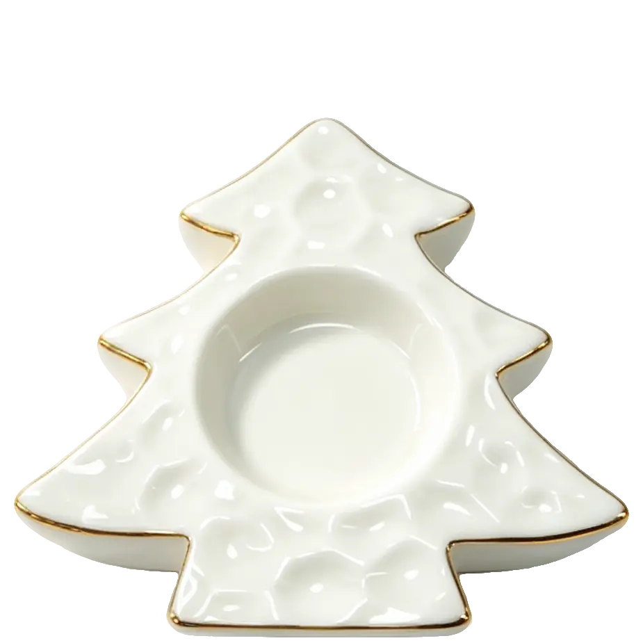 Green-Life ceramic tealight holder GF75332JC26 with holiday themes, supporting fast seasonal updates and promotional candle assortments.