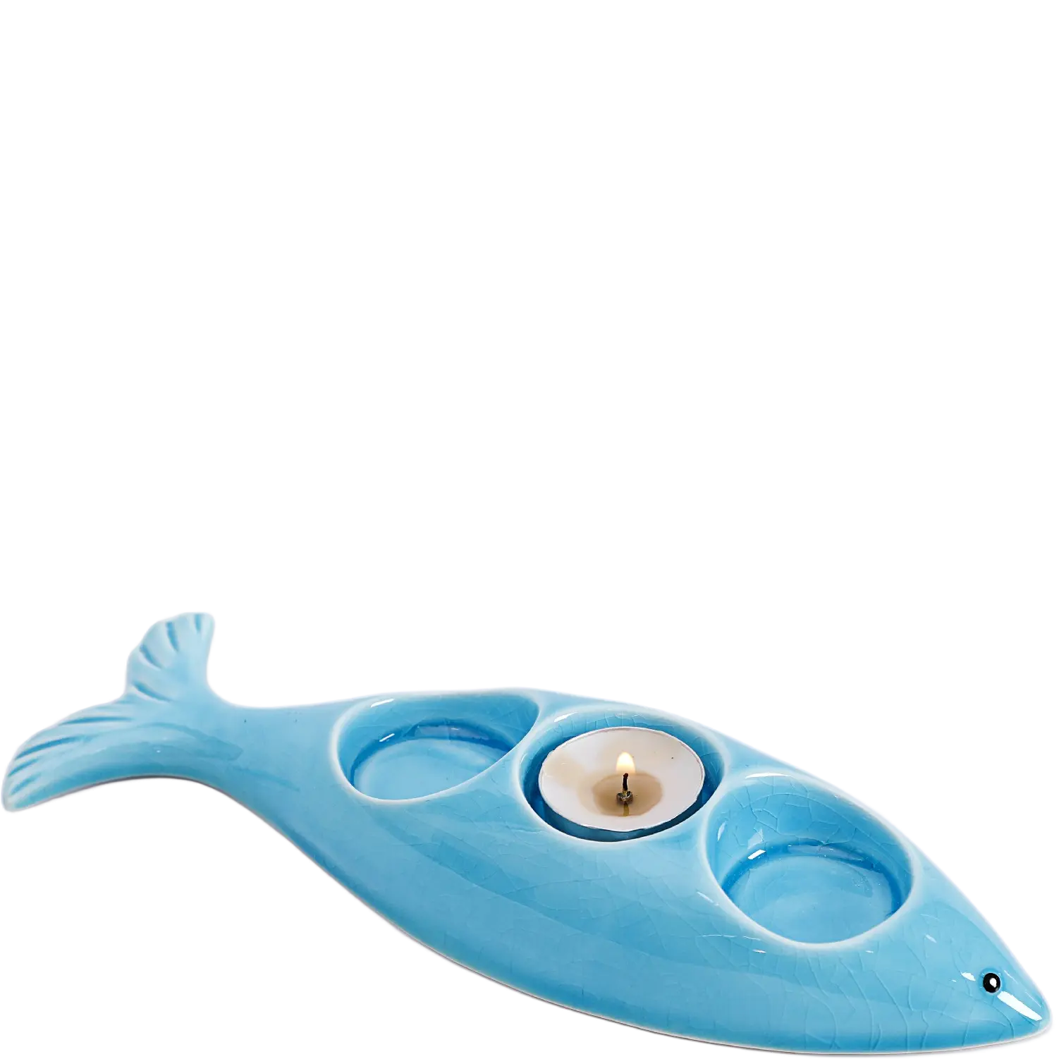 Green-Life ceramic tealight holder GF8183 with ocean and marine design, suitable for coastal and summer-themed candle product development.