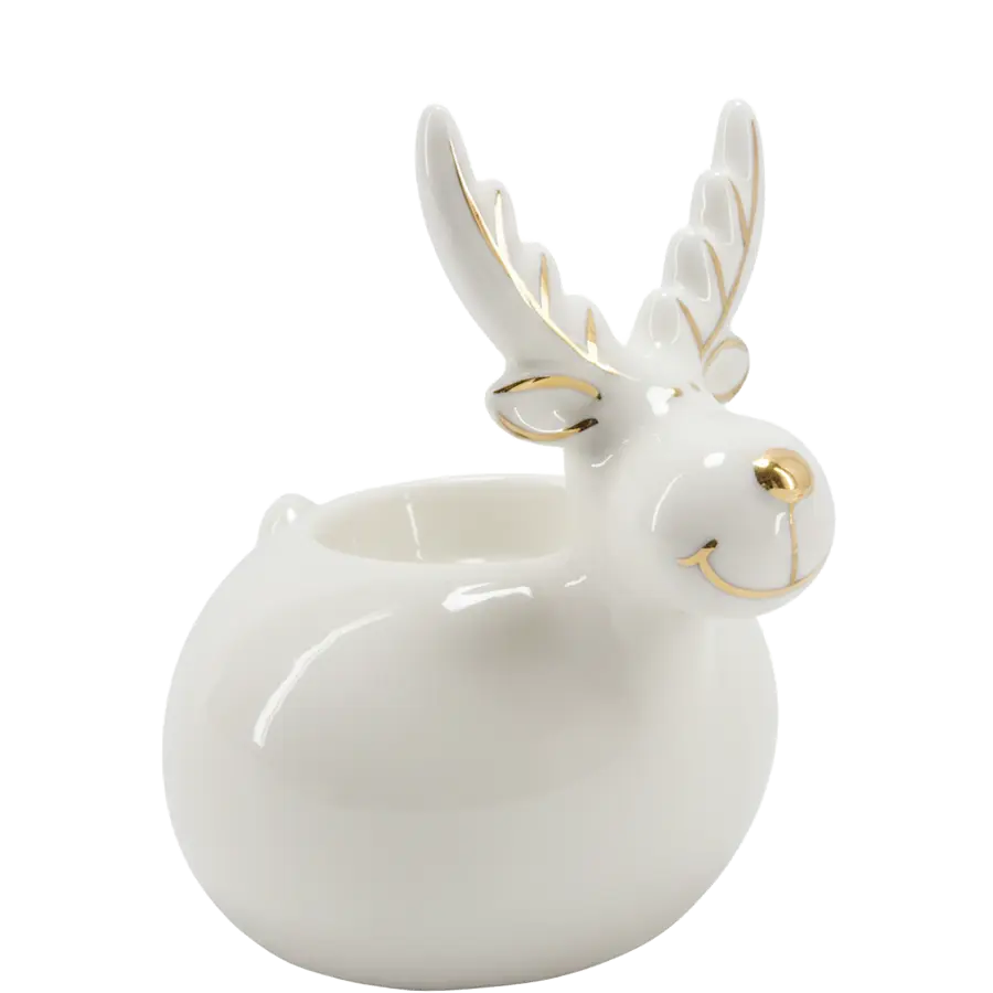 Green-Life ceramic tealight holder GF95316C26 with holiday themes, supporting fast seasonal updates and promotional candle assortments.