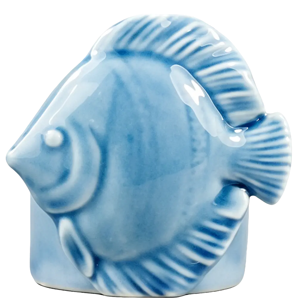 Green-Life ceramic tealight holder GFH192035 with ocean and marine design, suitable for coastal and summer-themed candle product development.