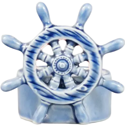 Green-Life ceramic tealight holder GFH192041 with ocean and marine design, suitable for coastal and summer-themed candle product development.
