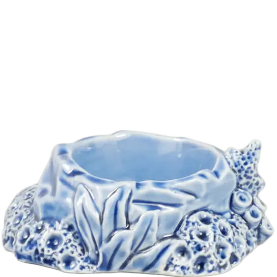 Green-Life ceramic tealight holder GFH192043 with ocean and marine design, suitable for coastal and summer-themed candle product development.