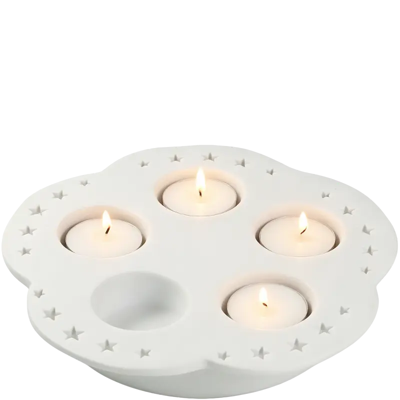 Green-Life white porcelain tealight holder GKC1934C14 offering clean and refined appearance, ideal for minimalist and premium candle brands.