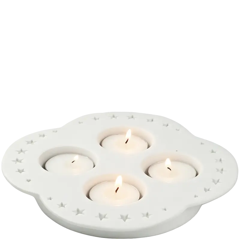 Green-Life white porcelain tealight holder GKC1936C14 offering clean and refined appearance, ideal for minimalist and premium candle brands.