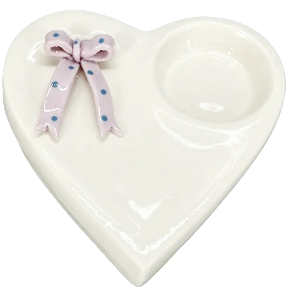 Green-Life ceramic tealight holder GKC1939C144 with Valentine theme, designed for romantic candle collections and seasonal promotional programs.
