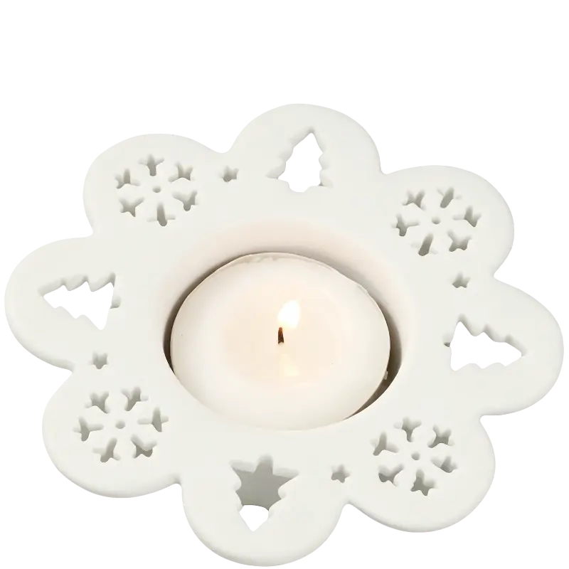 Green-Life white porcelain tealight holder GKC1948C14 offering clean and refined appearance, ideal for minimalist and premium candle brands.