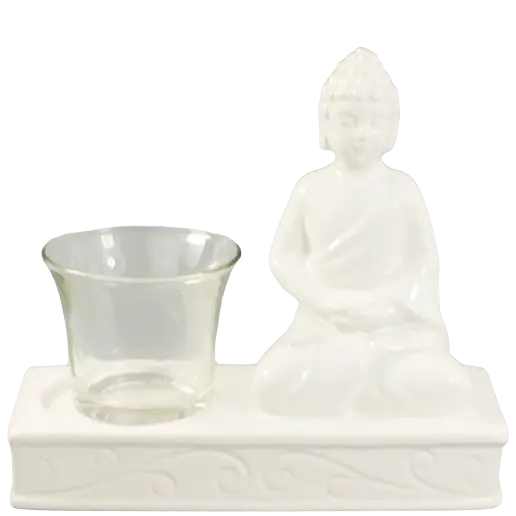 Green-Life ceramic tealight holder GLC187012 with religion and faith theme, suitable for spiritual and cultural candle product lines.