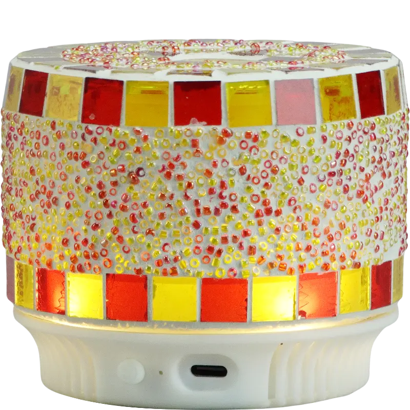 Green-Life mosaic glass fan diffuser GL25EF0934 combining decorative glass craftsmanship with fan driven fragrance diffusion for boutique scent collections and gift programs.