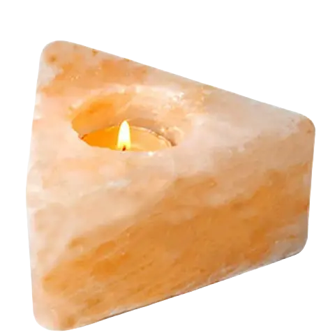 Green-Life Himalayan salt tealight holder GF25CH706 combining natural material and ambient glow, ideal for wellness-oriented candle collections.