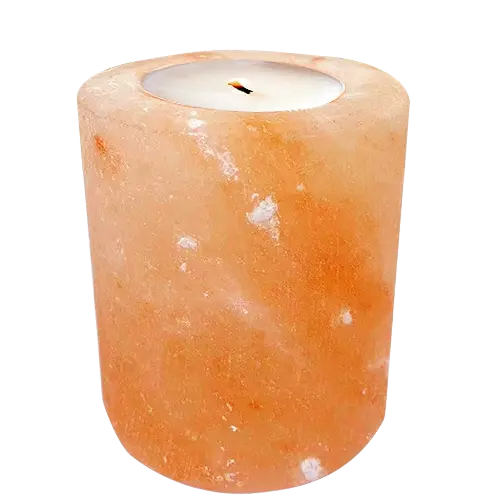 Green-Life Himalayan salt tealight holder GF25CH707 combining natural material and ambient glow, ideal for wellness-oriented candle collections.