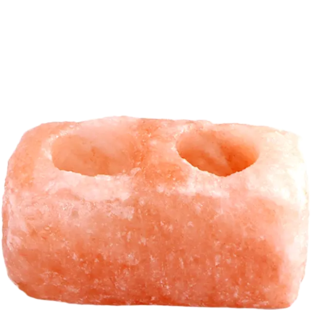 Green-Life Himalayan salt tealight holder GF25CH709 combining natural material and ambient glow, ideal for wellness-oriented candle collections.