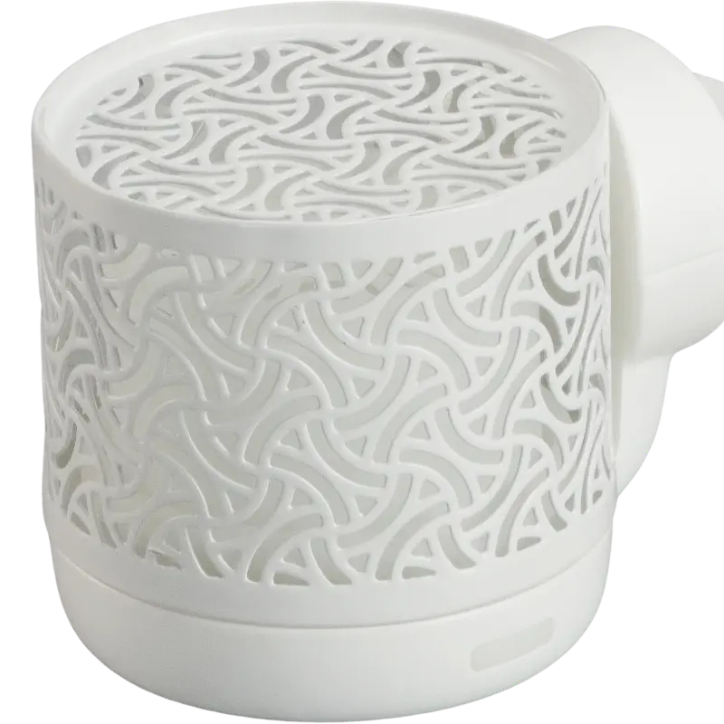 Green-Life metal wall plug fan diffuser GL25EF1007 with decorative housing, developed for convenient fragrance diffusion in small spaces and private label aroma collections.