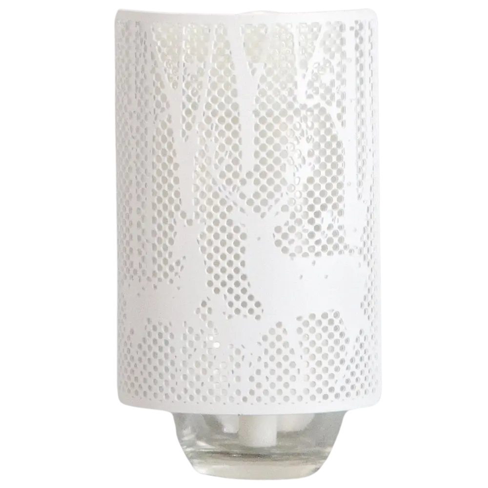 Green-Life metal plug-in air freshener GF24EP388 with decorative cutout housing combining ambient lighting effect with fragrance diffusion for premium retail scent products.