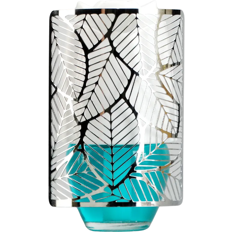 Green-Life metal plug-in air freshener GL24EP1035 with decorative cutout housing combining ambient lighting effect with fragrance diffusion for premium retail scent products.