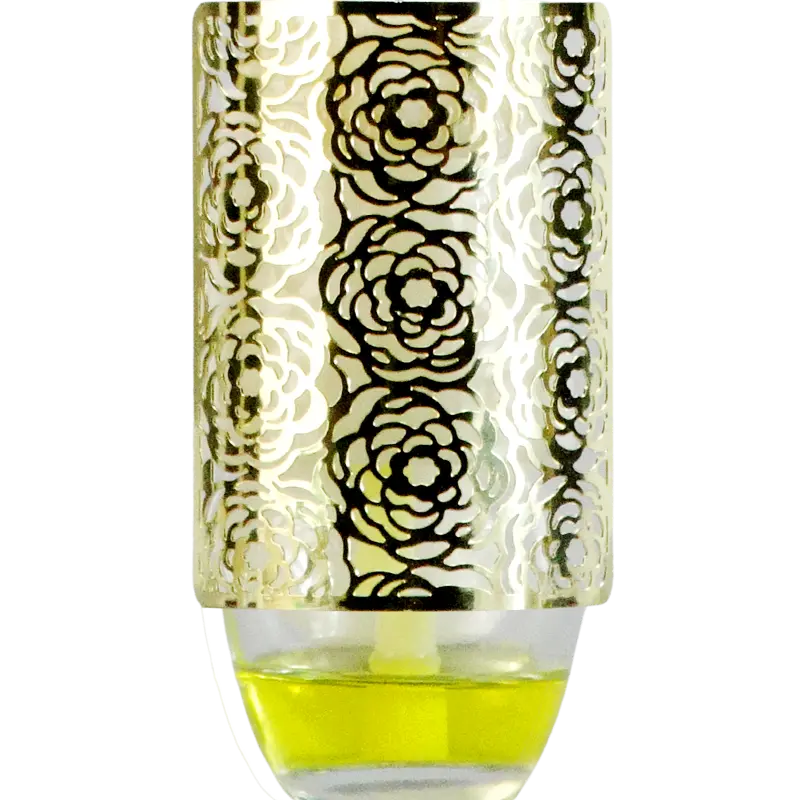 Green-Life metal plug-in air freshener GL24EP831 with decorative cutout housing combining ambient lighting effect with fragrance diffusion for premium retail scent products.