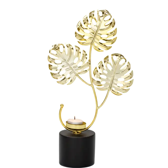 Green-Life sculptural metal tealight holder GF25CH742 designed for decorative impact, helping brands create visually distinctive candle collections.