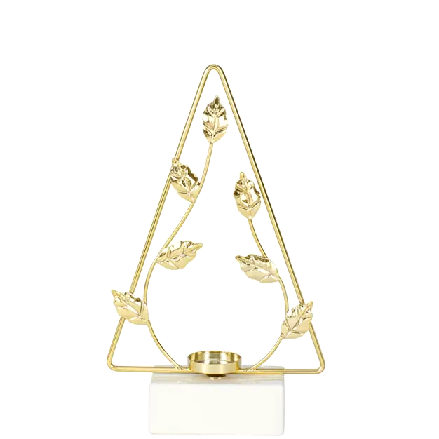 Green-Life sculptural metal tealight holder GF25CH744 designed for decorative impact, helping brands create visually distinctive candle collections.