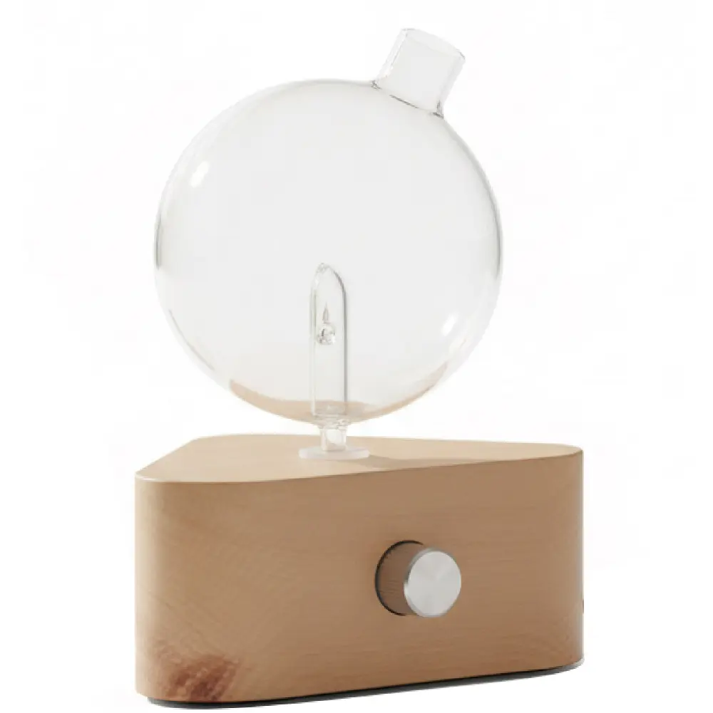 Green-Life spherical glass nebulizing diffuser with wood base designed for modern aromatherapy brands