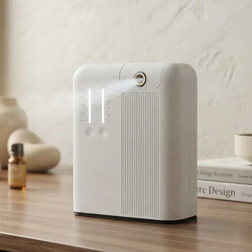 Green-Life Commercial Desktop Scent Diffuser GF26EW7070 use advance cold air atomization technology designed for hotels, offices, spas, retail stores and other small to medium commercial spaces