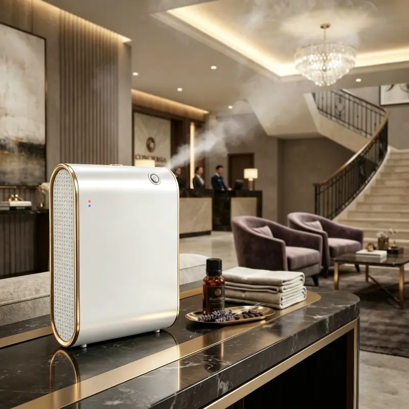 Green-Life Wall Mounted Commercial Diffuser GF26EW7054 provides a professional aroma solution for hotels, lobbies, offices, shopping malls and public spaces