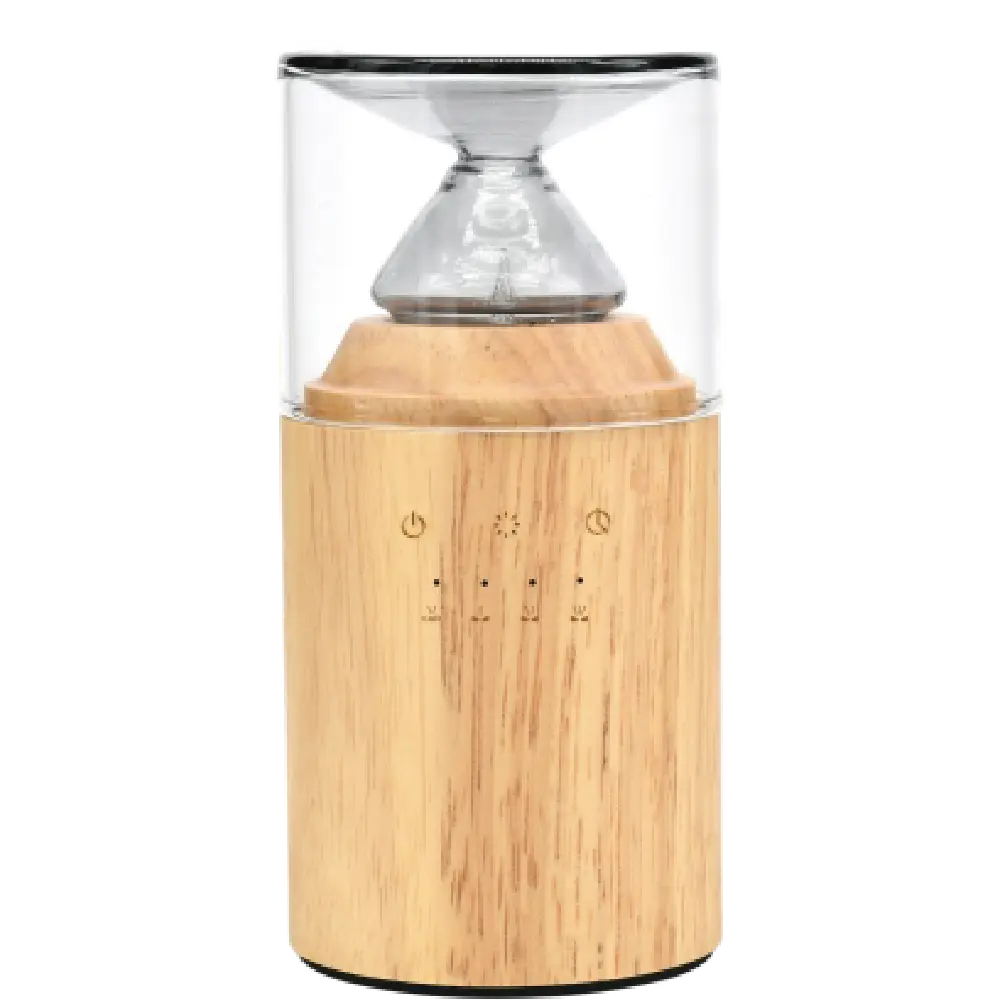 Green-Life wood base glass nebulizing aroma diffuser GF25EW223 minimalist modern design for fragrance brands