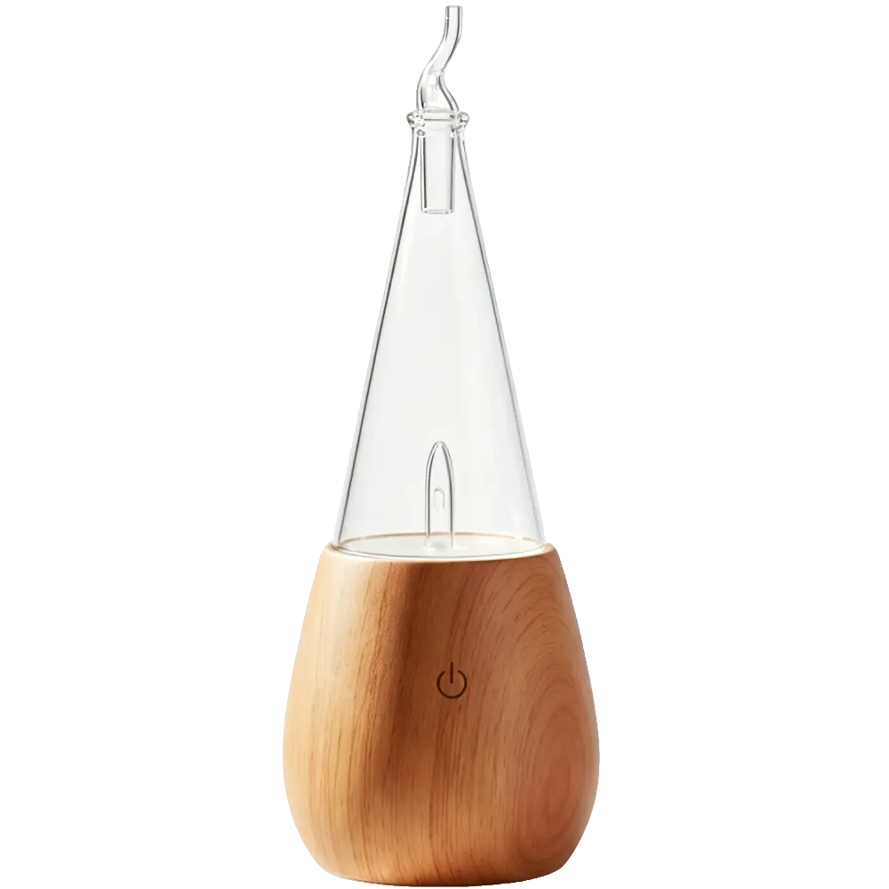 Green-Life traditional style wood and glass nebulizing aroma diffuser GF25EW34E27 designed for classic fragrance collections