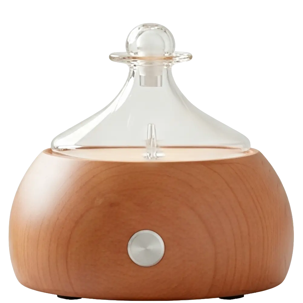 Green-Life wood base glass nebulizing aroma diffuser GF25EW53E22 minimalist modern design for fragrance brands