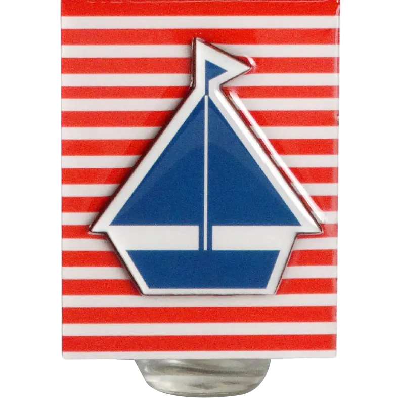 Green-Life MDF plug-in air freshener GF24EP357 with epoxy dome printed ornament panel designed for customized fragrance souvenirs and branded scent products.