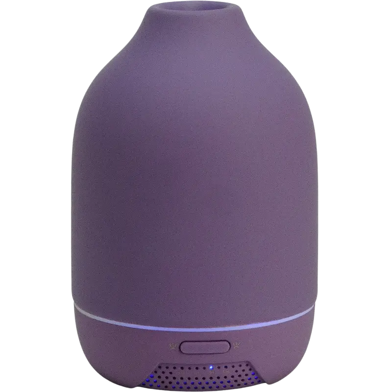 Green-Life ceramic ultrasonic diffuser GF23EA728E11 with rubber painted finish, designed for brands that need soft matte surface effects in modern private label aroma diffuser lines.
