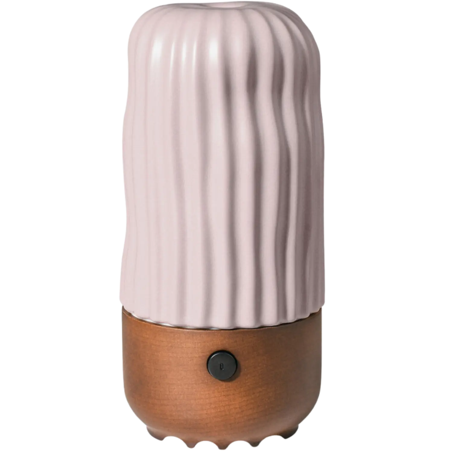 Green-Life ceramic ultrasonic diffuser GF24EA069E11 with wooden base in a simple modern style, suitable for minimalist home fragrance brands, OEM diffuser programs, and contemporary retail collections.