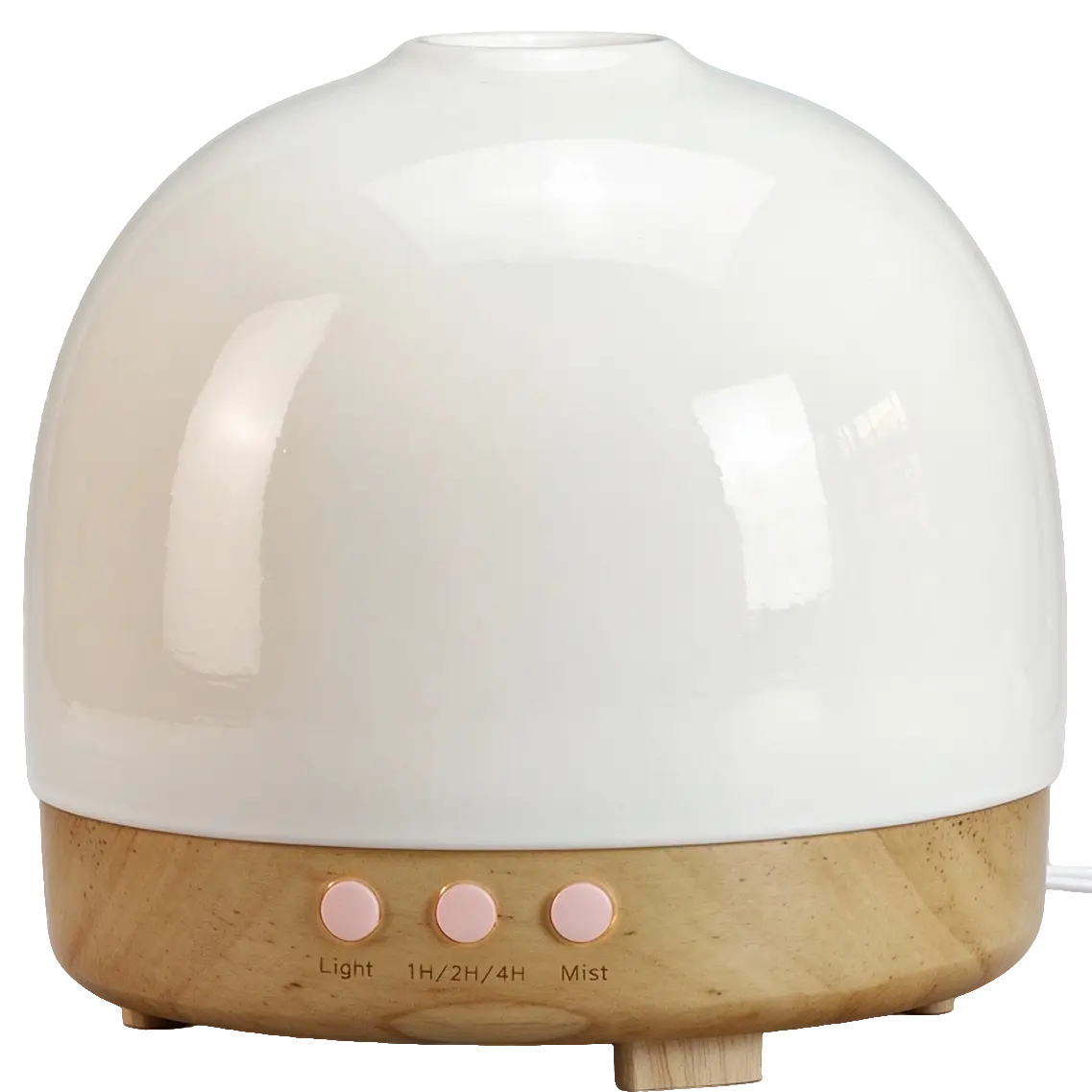 Green-Life ceramic ultrasonic diffuser GF24EA0904E41 with wooden base in a simple modern style, suitable for minimalist home fragrance brands, OEM diffuser programs, and contemporary retail collections.