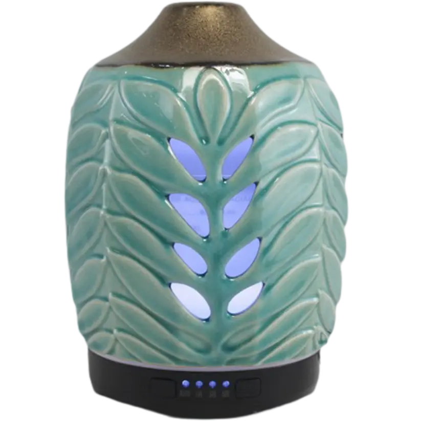 Green-Life ceramic ultrasonic diffuser GF24EA115C80 with artistic glaze texture, suitable for premium home fragrance collections, boutique retail programs, and design led diffuser sourcing.