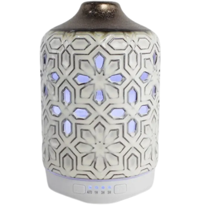 Green-Life ceramic ultrasonic diffuser GF24EA116C80 with artistic glaze texture, suitable for premium home fragrance collections, boutique retail programs, and design led diffuser sourcing.