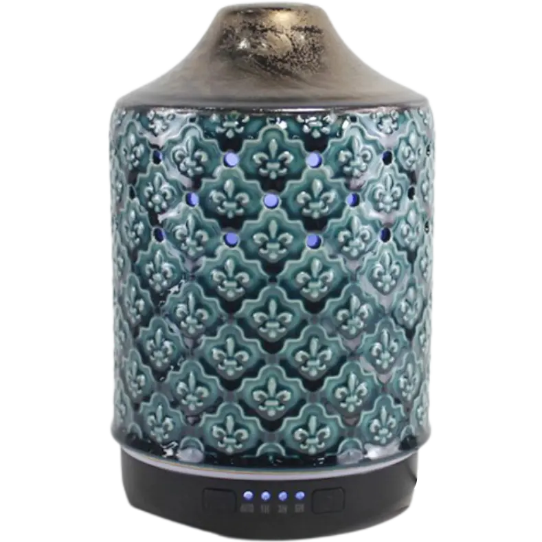 Green-Life ceramic ultrasonic diffuser GF24EA117C80 with artistic glaze texture, suitable for premium home fragrance collections, boutique retail programs, and design led diffuser sourcing.